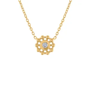 0.10 Ct Diamond Stardust Pendant Necklace, 14K Yellow Gold Diamond Necklace, Diamond Solitaire Necklace, Hand Made Diamond Stardust Necklace