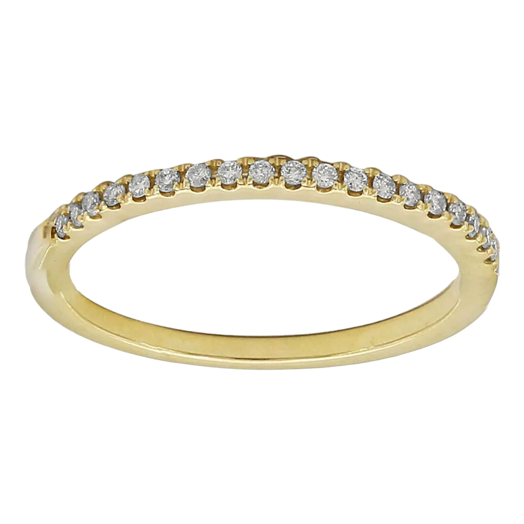 0.16ct Round Diamonds in 14K Yellow Gold Half Eternity Skinny Wedding Ring