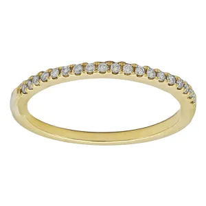 0.16ct Round Diamonds in 14K Yellow Gold Half Eternity Skinny Wedding Ring