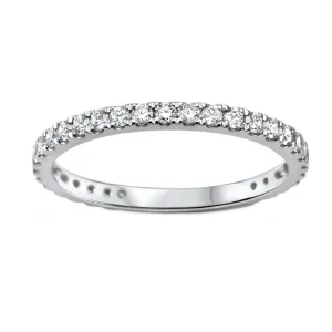 0.48ct Pavé Round Diamonds in 14K White Gold Half Eternity Band
