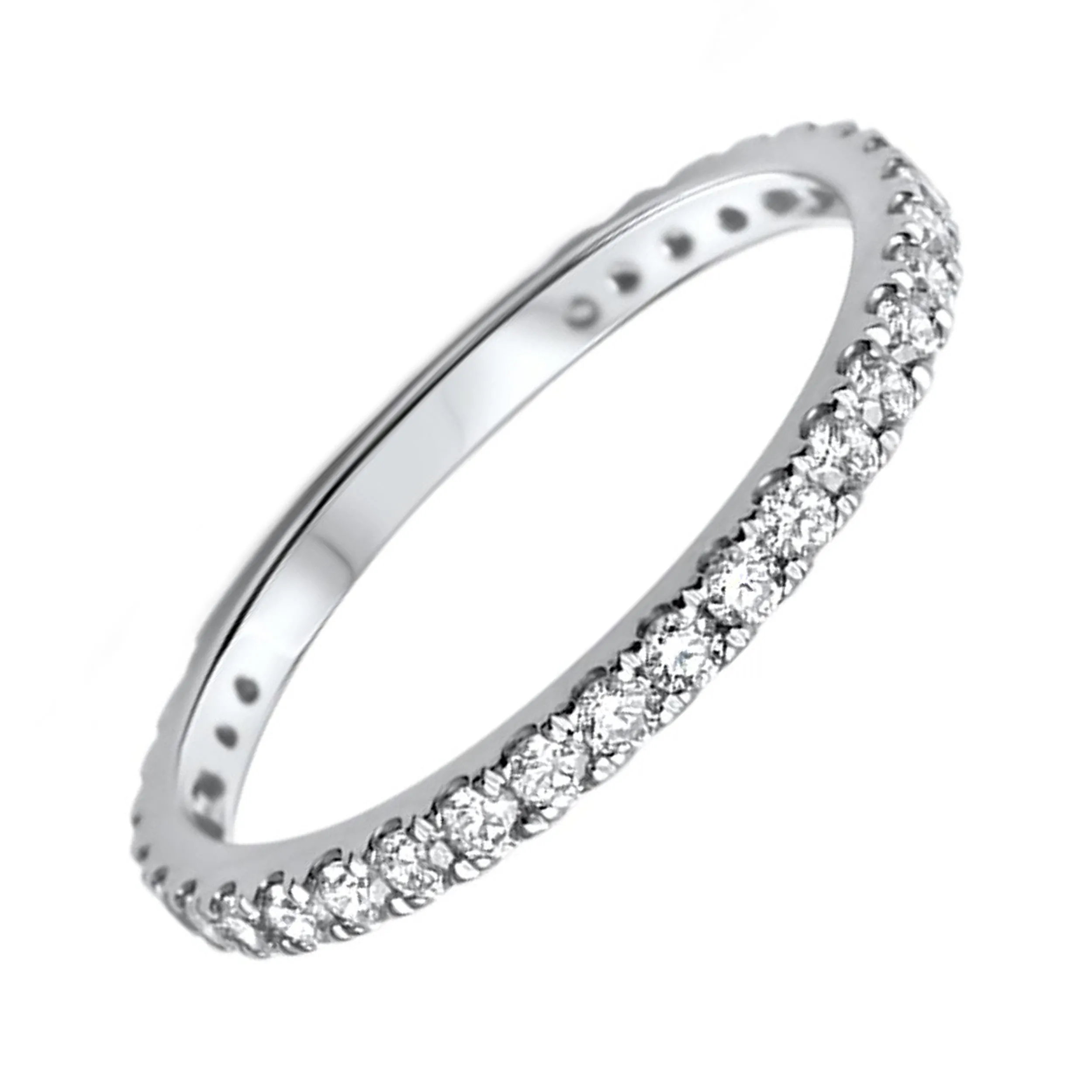 0.48ct Pavé Round Diamonds in 14K White Gold Half Eternity Band