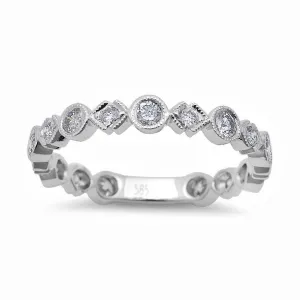 0.60tcw Round Diamonds in 14K White Gold Wedding Anniversary Band Ring