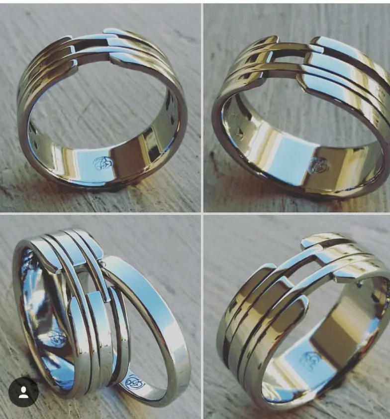 08 "VIADUCT" handmade stainless steel ring (not casted) mens rings wedding band custom jewelry