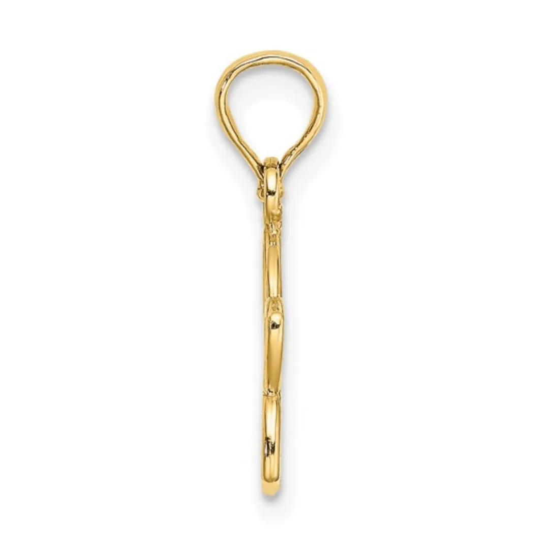 10k Gold Hawaiian Plumeria Flower Pendant