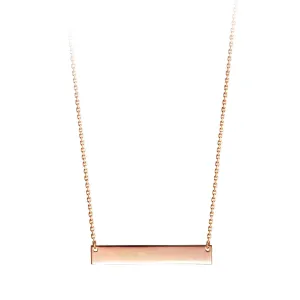 10K Rose Gold (25mm) Monogram Horizontal Bar Necklace
