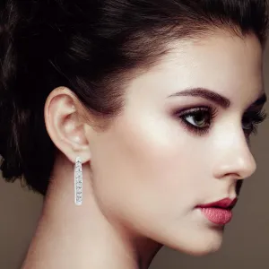 10K White Gold 1/5 Cttw Round-Cut Diamond Hoop Earrings for Women I-J Color I3 Clarity