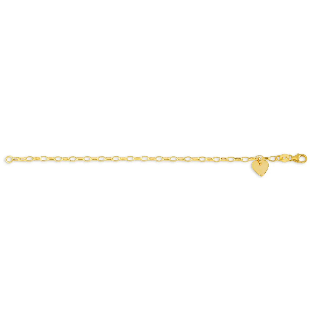 10K Yellow Gold Baby Bracelet with Dangle Heart