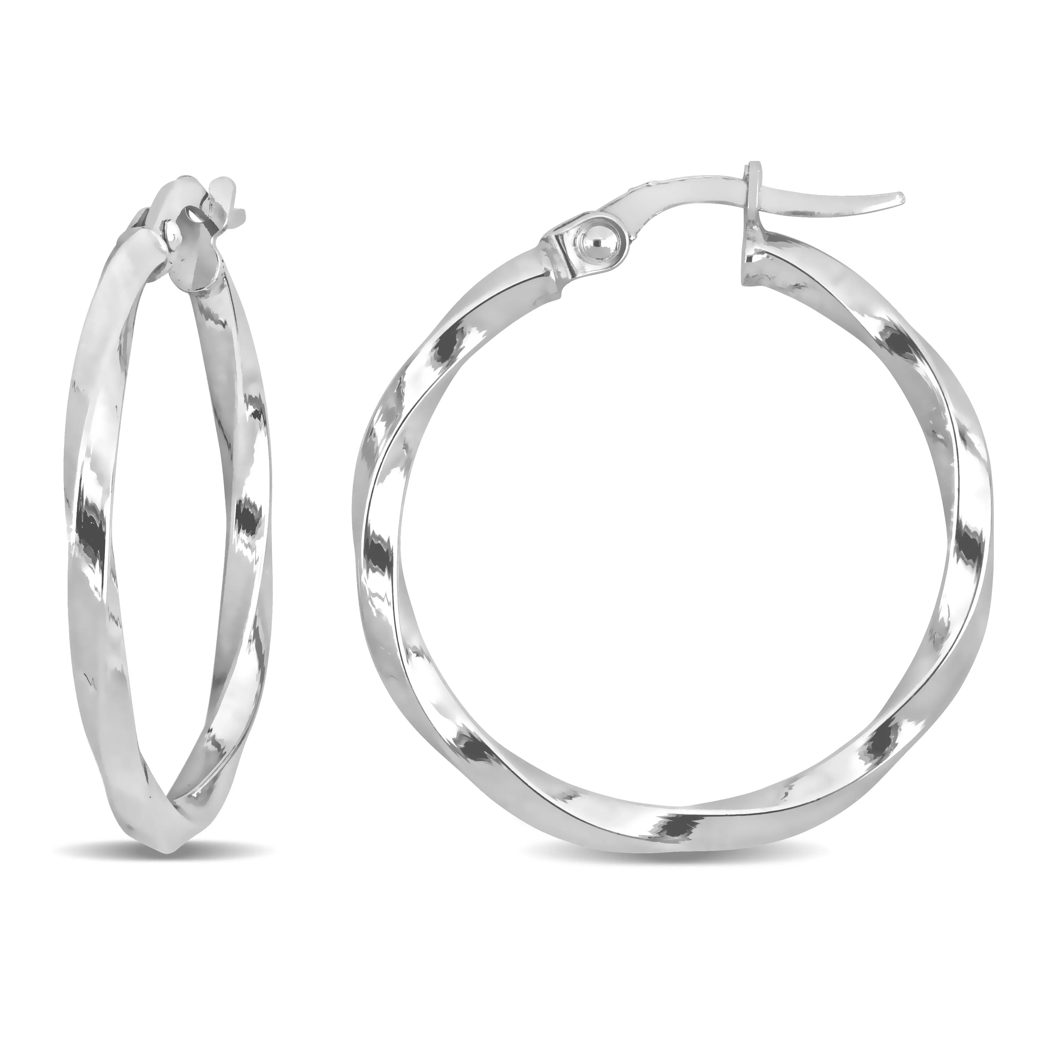 10KW 25mm TWISTED Hoop Earrings (2.1mm width)