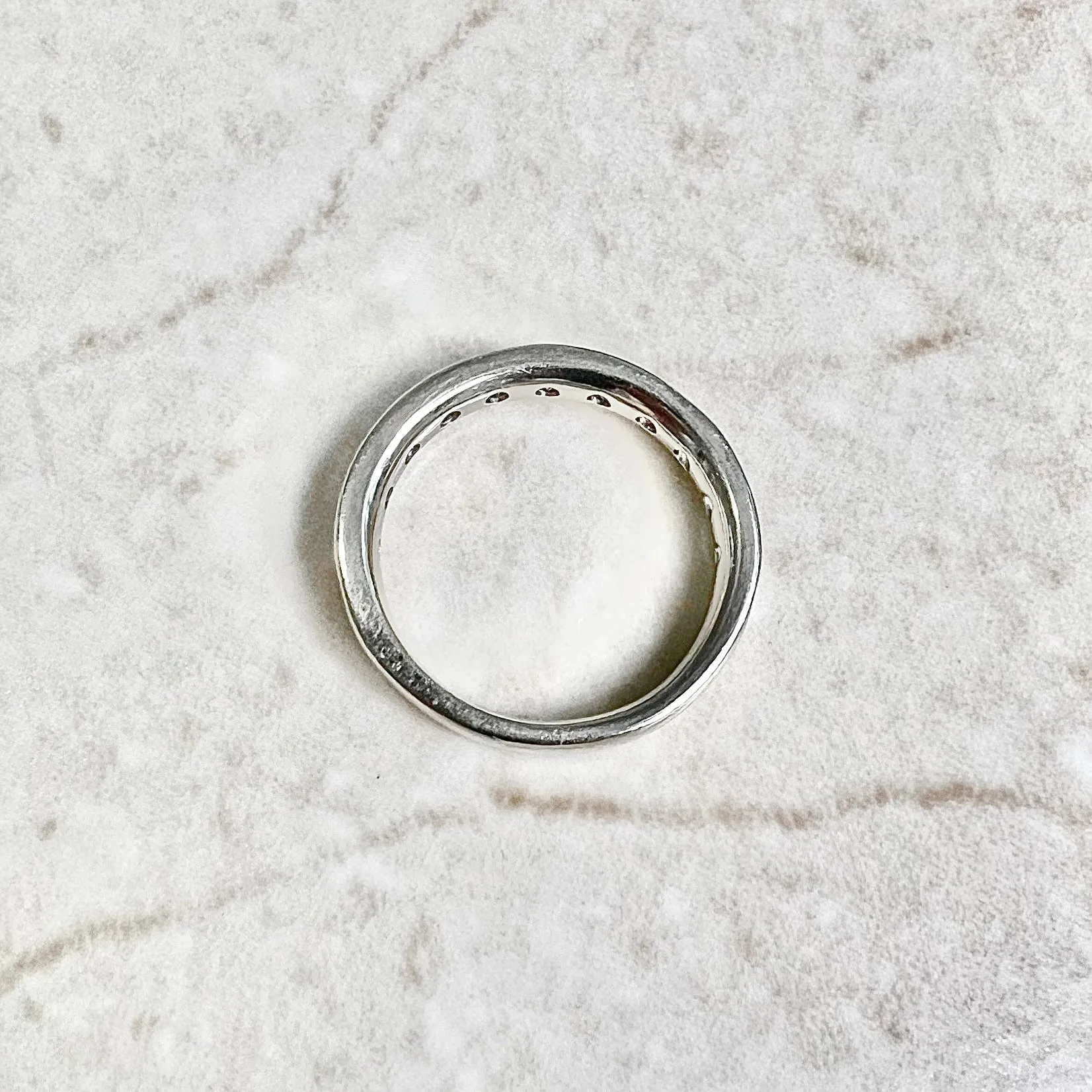 14 Karat White Gold Channel-Set 1 Carat Diamond Half Eternity Band Ring