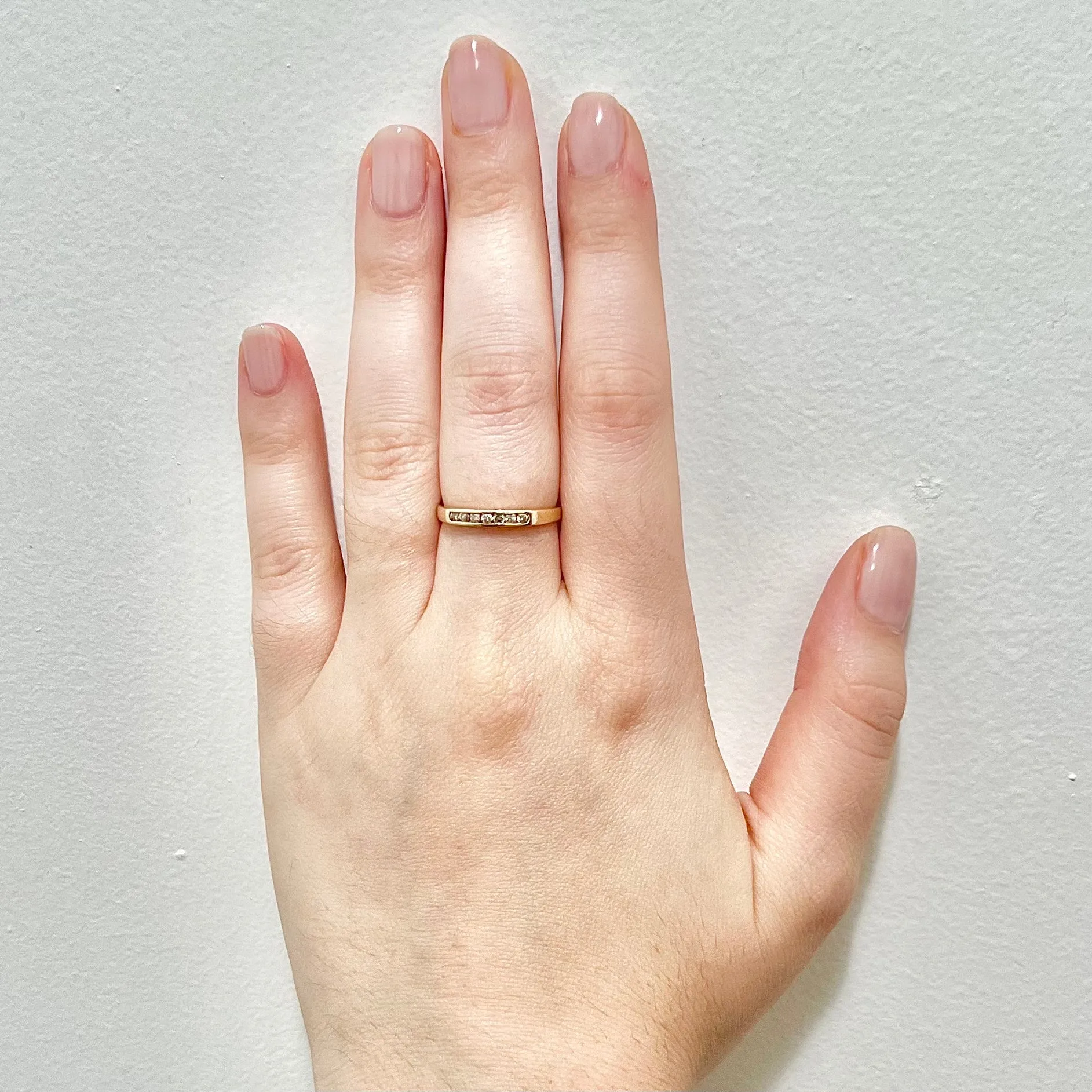 14 Karat Yellow Gold 0.15 Carat Diamond Band Ring