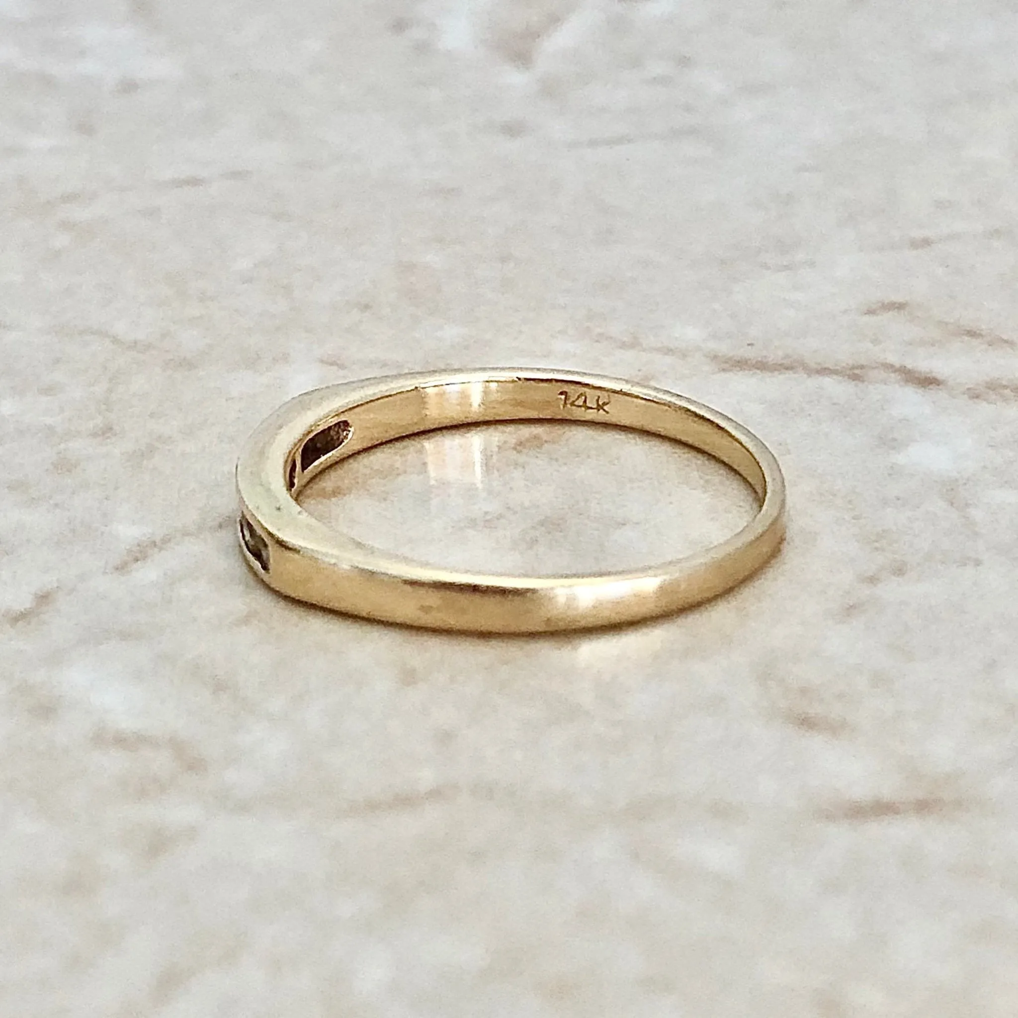 14 Karat Yellow Gold 0.15 Carat Diamond Band Ring