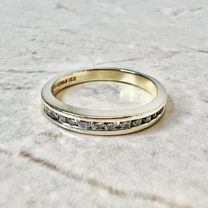 14 Karat Yellow Gold Channel-Set 0.30 Carat Diamond Half Eternity Ring