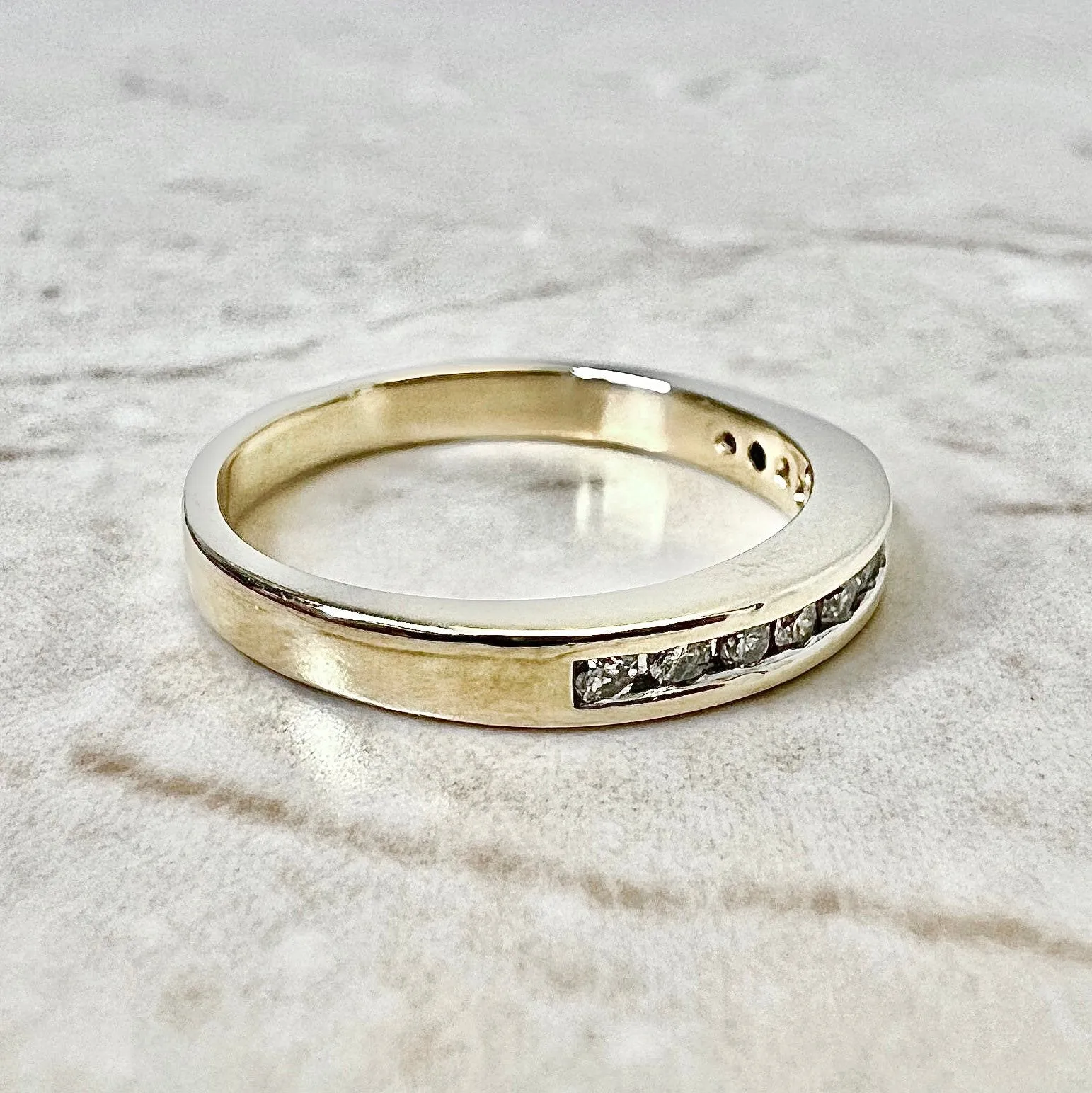 14 Karat Yellow Gold Channel-Set 0.30 Carat Diamond Half Eternity Ring