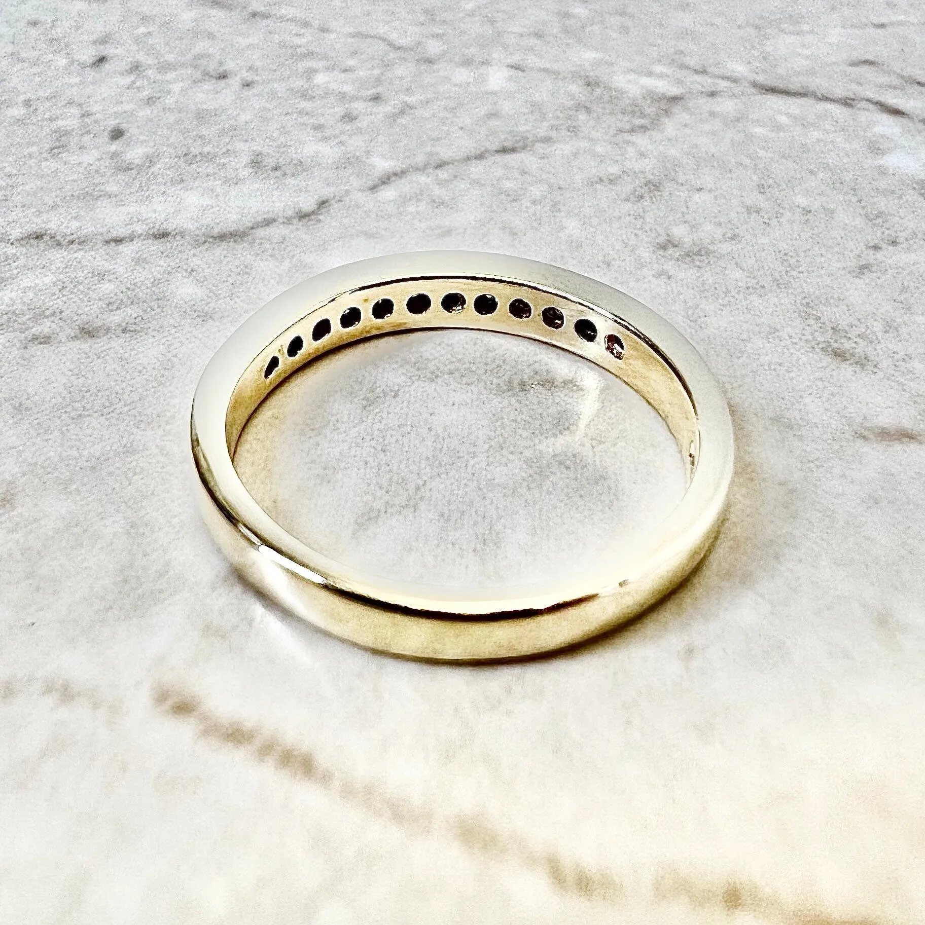 14 Karat Yellow Gold Channel-Set 0.30 Carat Diamond Half Eternity Ring