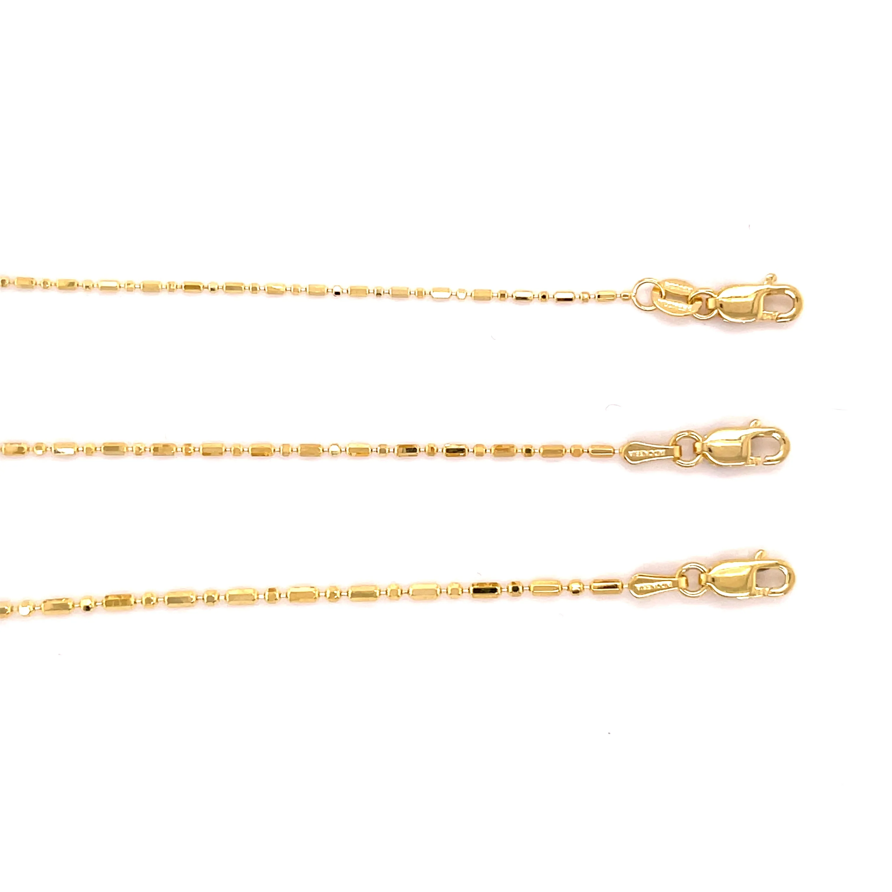 14K Gold Bar And Bead Necklace