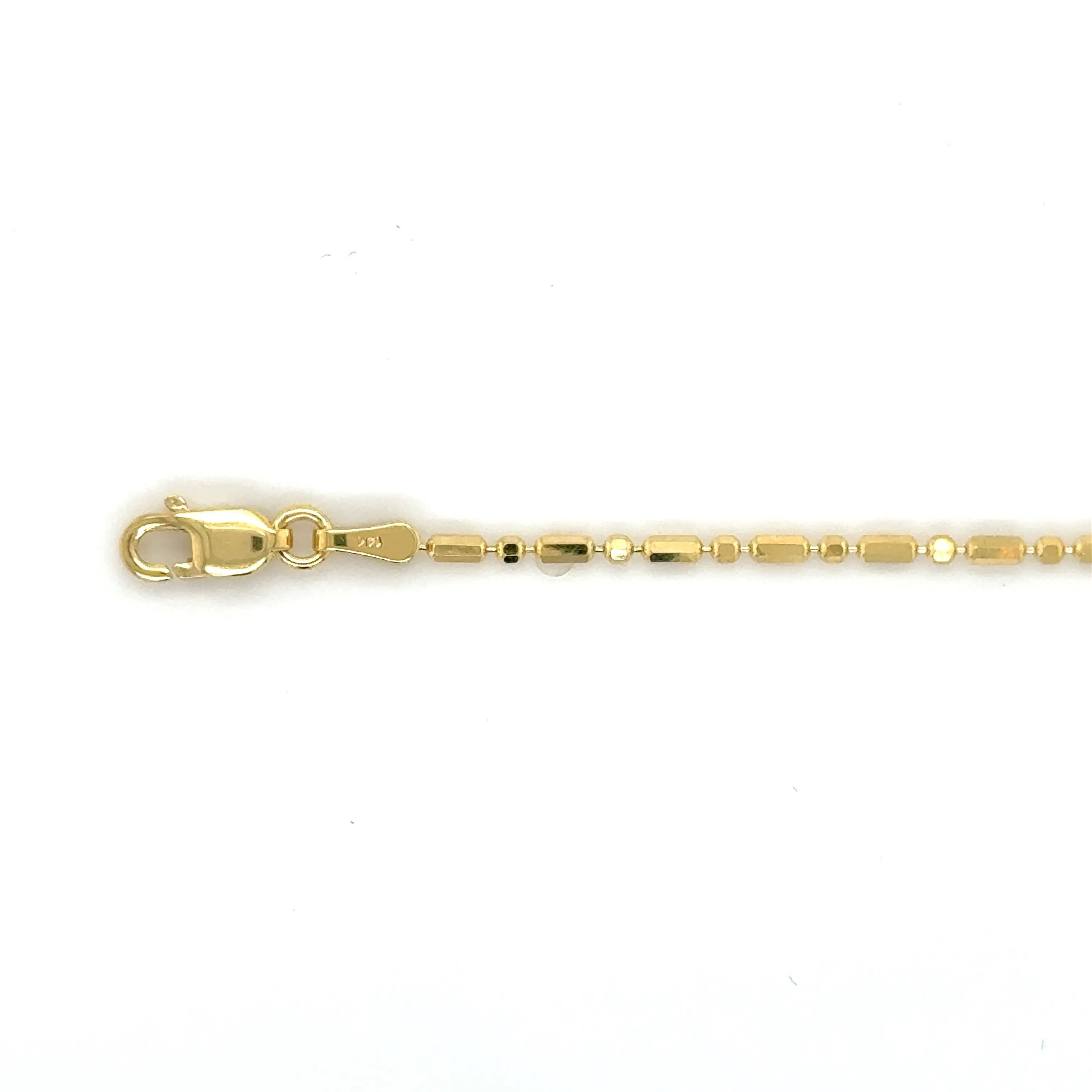 14K Gold Bar And Bead Necklace