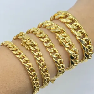 14K Gold Cuban Bracelet 8"