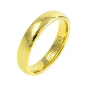 14K Gold Ion Plated 2mm/3mm/4mm/5mm Low Dome Tungsten Wedding Band Available. For men and women.