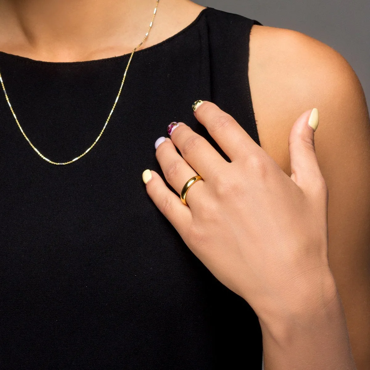 14K Gold Ion Plated 2mm/3mm/4mm/5mm Low Dome Tungsten Wedding Band Available. For men and women.