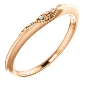 14K Rose .01 CTW Diamond Matching Band