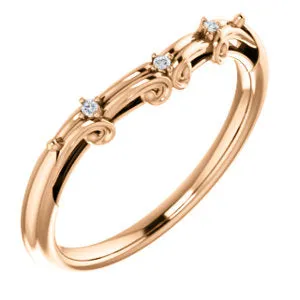 14K Rose .015 CTW Diamond Matching Band