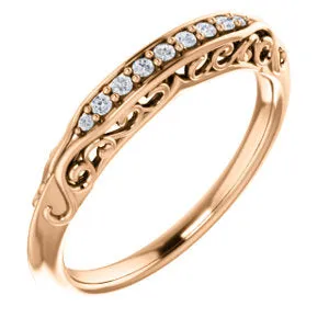 14K Rose .07 CTW Diamond Matching Band