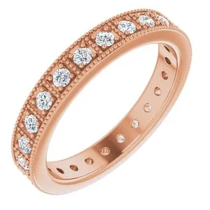 14K Rose 1/2 CTW Diamond Eternity Band Size 7
