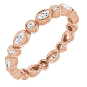 14K Rose 1/3 CTW Diamond Eternity Band Size 5