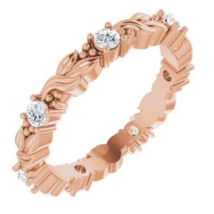 14K Rose 3/8 CTW Natural Diamond Eternity Band Size 7
