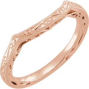 14K Rose Vintage-Inspired Matching Band for 7 mm Round Ring