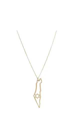 14k Solid Israeli Map