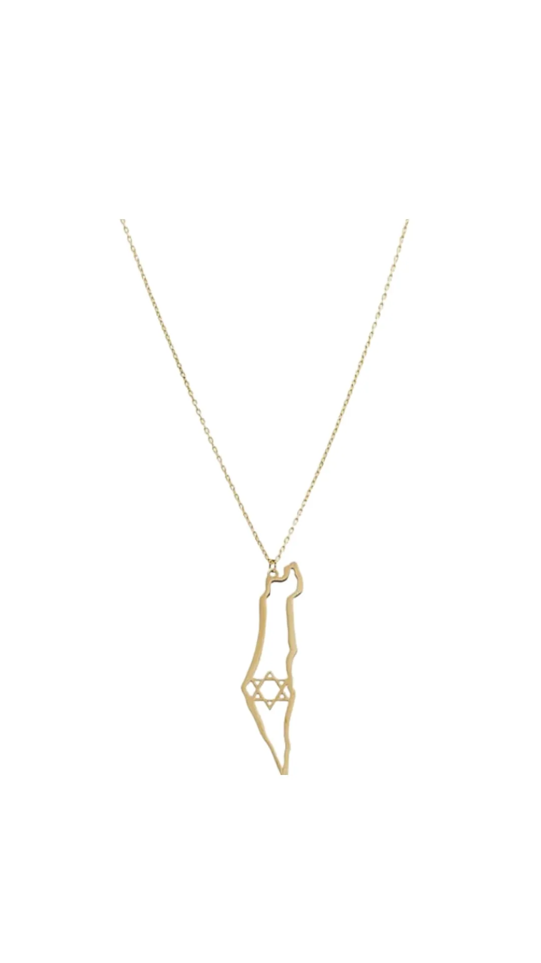 14k Solid Israeli Map