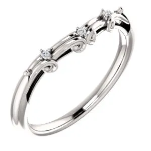 14K White .015 CTW Diamond Matching Band