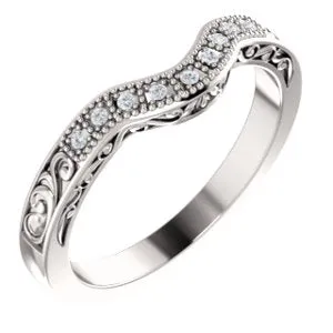 14K White .05 CTW Diamond Matching Band