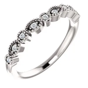 14K White .08 CTW Diamond Matching Band