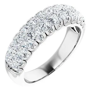 14K White 1 1/2 CTW Diamond Anniversary Band Size 7