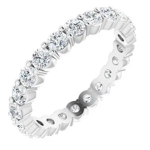 14K White 1 1/4 CTW Diamond Eternity Band Size 7.5