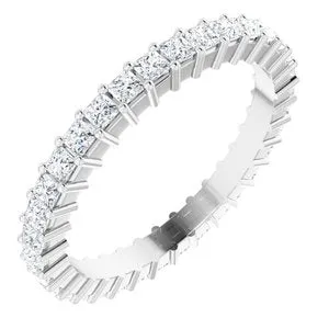 14K White 1 1/5 CTW Diamond Square Eternity Band Size 7