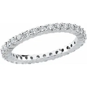 14K White 1 CTW Diamond Eternity Band Size 6