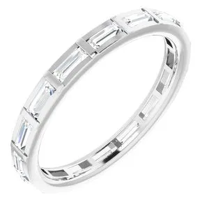 14K White 1/2 CTW Diamond Eternity Band Size 4