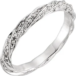 14K White 1/3 CTW Diamond Band Size 6