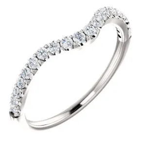 14K White 1/4 CTW Diamond Matching Band