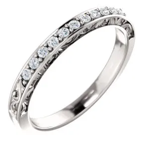14K White 1/6 CTW Diamond Matching Band