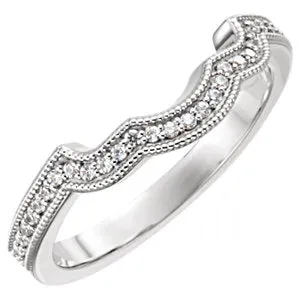 14K White 1/8 CTW Diamond Band for 5.2 mm Round Ring