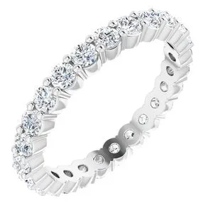 14K White 3/4 CTW Diamond Eternity Band Size 4