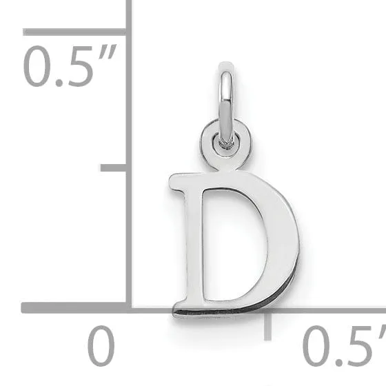 14k White Gold Cut-Out Letter D Initial Design Charm Pendant