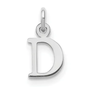 14k White Gold Cut-Out Letter D Initial Design Charm Pendant