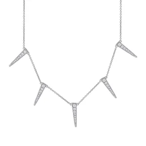 14k White Gold Diamond Triangle Necklace - 0.42ct V0053