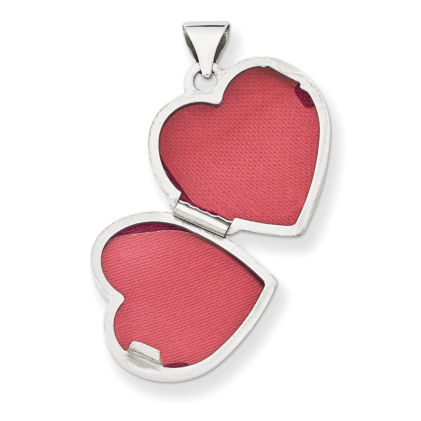 14k White Gold Heart Locket