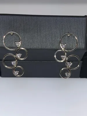 14K White Gold Modern Waterfall Diamond Earrings